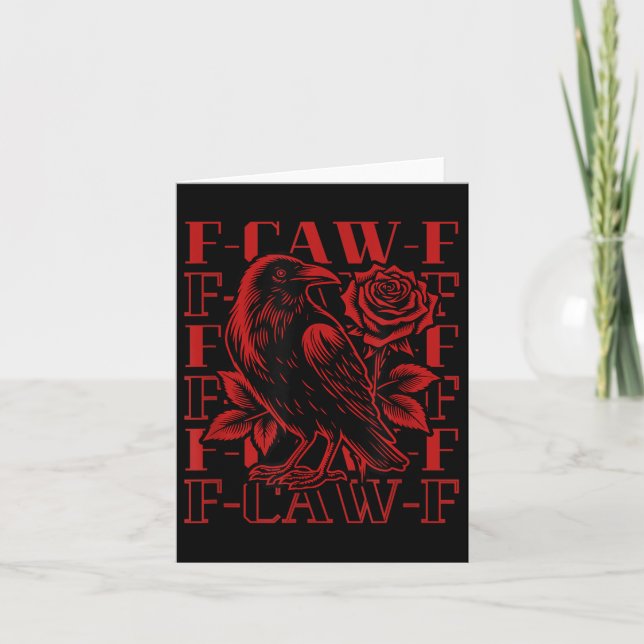 Tarjeta Funny F-caw-f Crow Black Crow, F-caw-f Black Bird (Anverso)