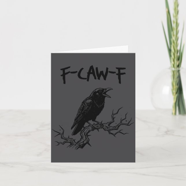 Tarjeta Funny F Caw F Crow Raven Pun  (Anverso)