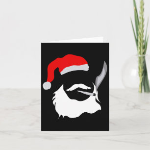 Tarjeta Funny Face Santa Clause Fumar Navidades de malezas