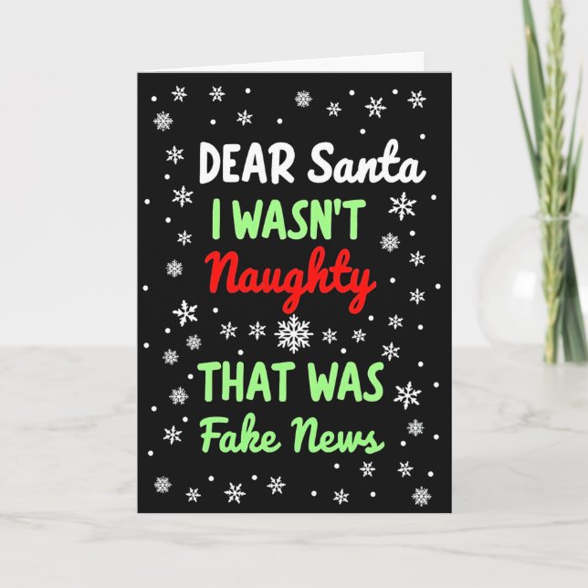Tarjeta Funny Fake News Naughty List Christmas Card (Anverso)