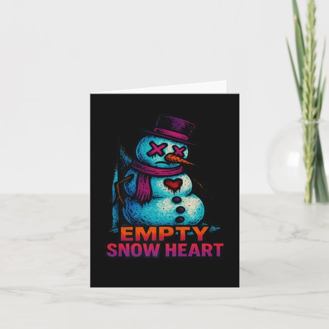 Tarjeta Funny Family Christmas Empty Snow Heart Snowman Pr (Anverso)