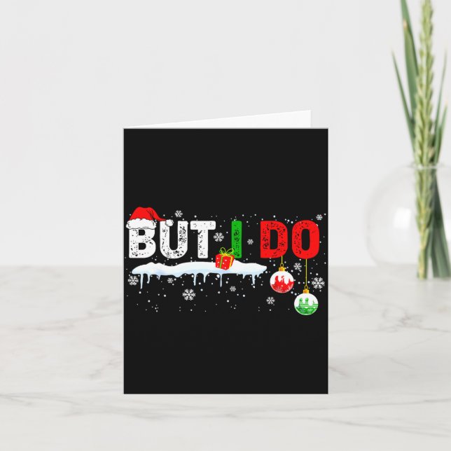 Tarjeta Funny Family Christmas Pajamas Matching But I Do  (Anverso)