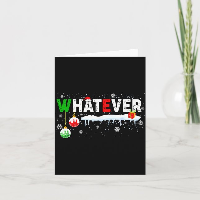 Tarjeta Funny Family Christmas Pajamas Matching Whatever  (Anverso)