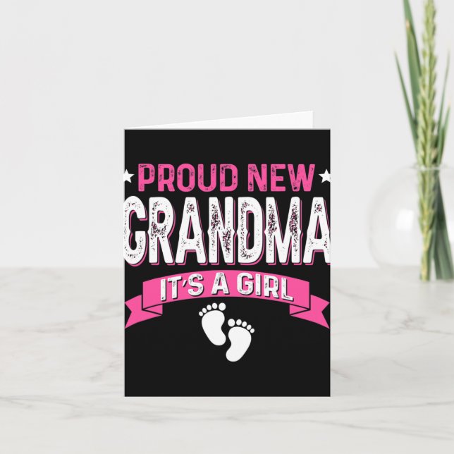 Tarjeta Funny Family Gender Reveal Proud New Grandma It's  (Anverso)