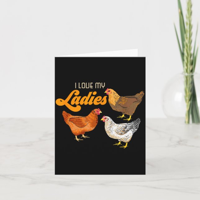 Tarjeta Funny Farmer Gift - I Love My Ladies Chicken  (Anverso)