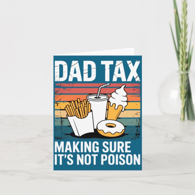 Tarjeta Funny Fast Food Ison Tester Gift Retro Dad Tax  (Anverso)