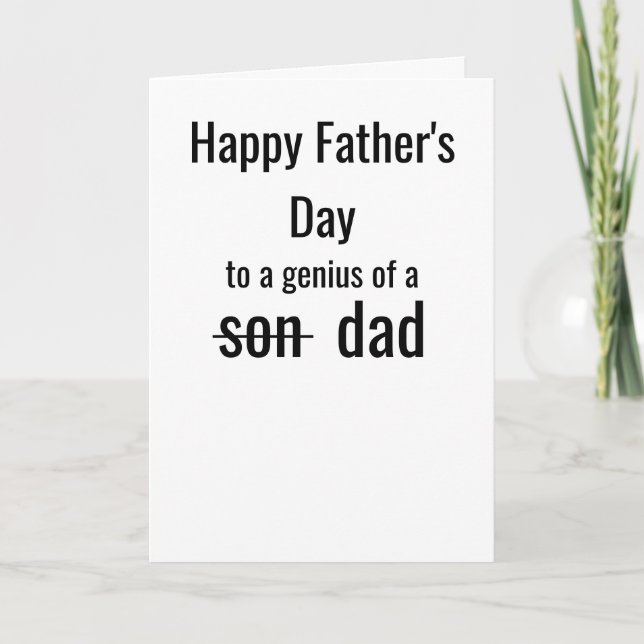 Tarjeta Funny Father's Day | A Genius of a Dad (Anverso)