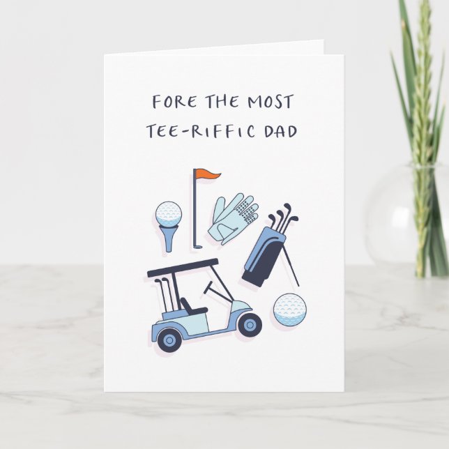 Tarjeta Funny Fathers Day Card - Tema del golf (Anverso)