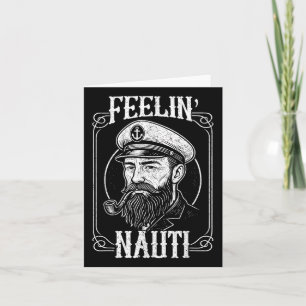 Tarjeta Funny Feelin Nauti Motor Bote Capitán Pontooning