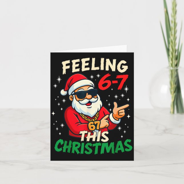 Tarjeta Funny Feeling 67 This Christmas Six Seven Meme Kid (Anverso)