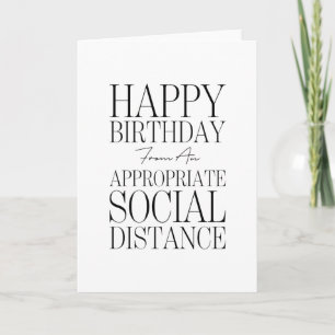 Tarjeta Funny Feliz Cumpleaños Distancia Social Cumpleaños