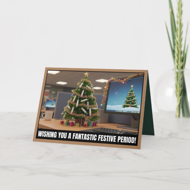 Tarjeta Funny festive period Christmas (Anverso)