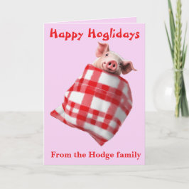 Tarjeta Funny Festive Pigs in Blankets Christmas Animal Lo