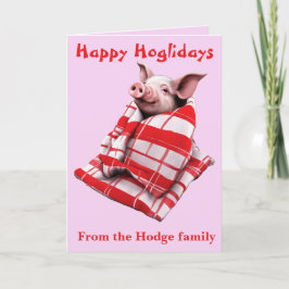 Tarjeta Funny Festive Pigs in Blankets Christmas Animal Lo