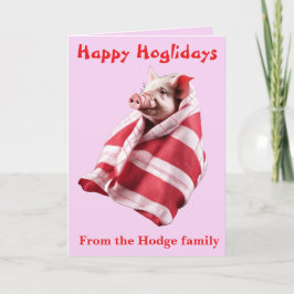 Tarjeta Funny Festive Pigs in Blankets Christmas Animal Lo
