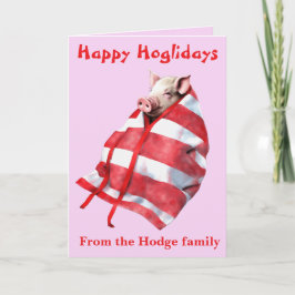 Tarjeta Funny Festive Pigs in Blankets Christmas Animal Lo
