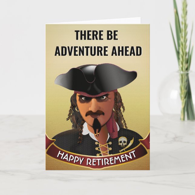 Tarjeta Funny Fiesta de Jubilación Pirata (Anverso)