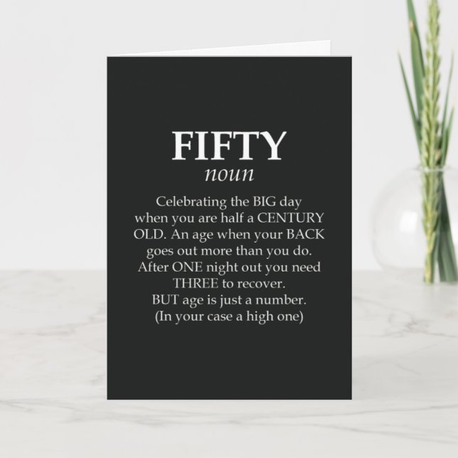 Tarjeta Funny Fiftieth Birthday Cards 50th Hilarious Humor (Anverso)