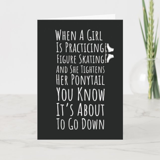 Tarjeta Funny Figure Skating Card For Her Teen Girls Women (Anverso)
