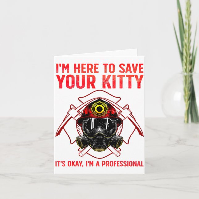 Tarjeta Funny Firefighter Art For Men Women Fireman Gag Fi (Anverso)