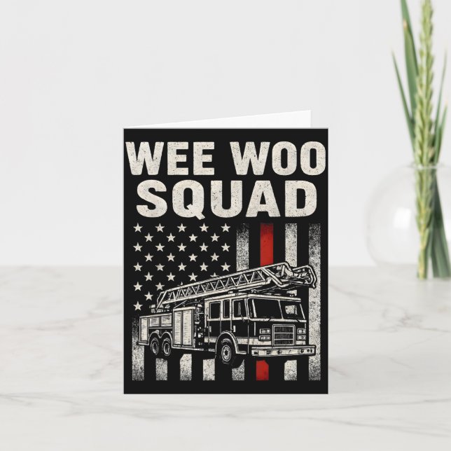 Tarjeta Funny Firefighter Art For Men Women Kids Fire Truc (Anverso)