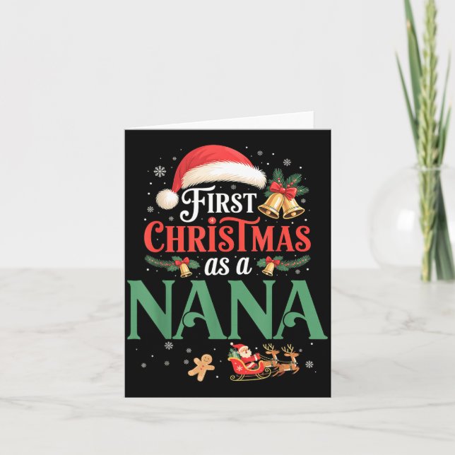 Tarjeta Funny First Christmas As A Nana Matching Family Xm (Anverso)