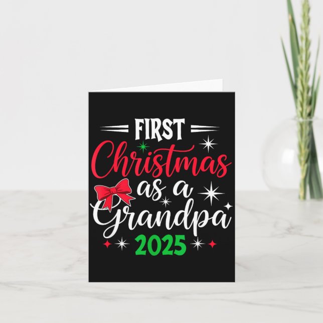 Tarjeta Funny First Christmas As Grandpa 2025 Matching Coq (Anverso)