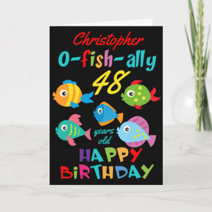 Tarjeta Funny Fish Any Age Birday