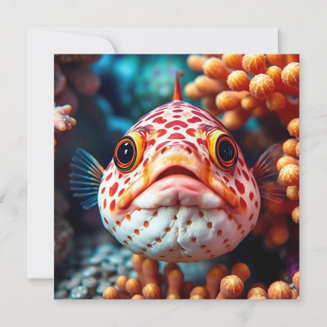 Tarjeta Funny Fish Close Up Blank (Anverso)