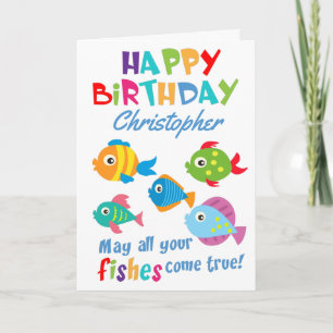 Tarjeta Funny Fishes Personalizado Cumpleaños
