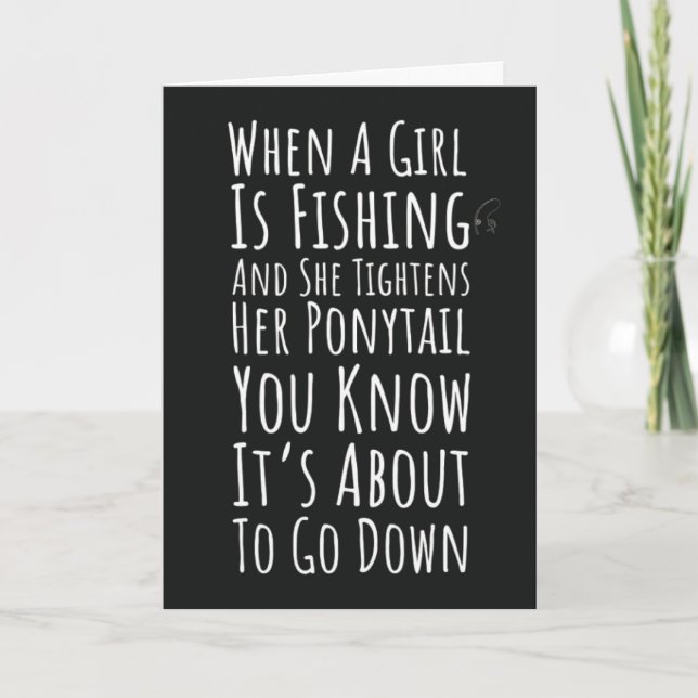 Tarjeta Funny Fishing Cards For Teen Girls Women Her Humor (Anverso)