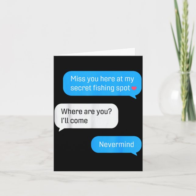 Tarjeta Funny Fishing Message Humor Fisher Gift Dad Father (Anverso)