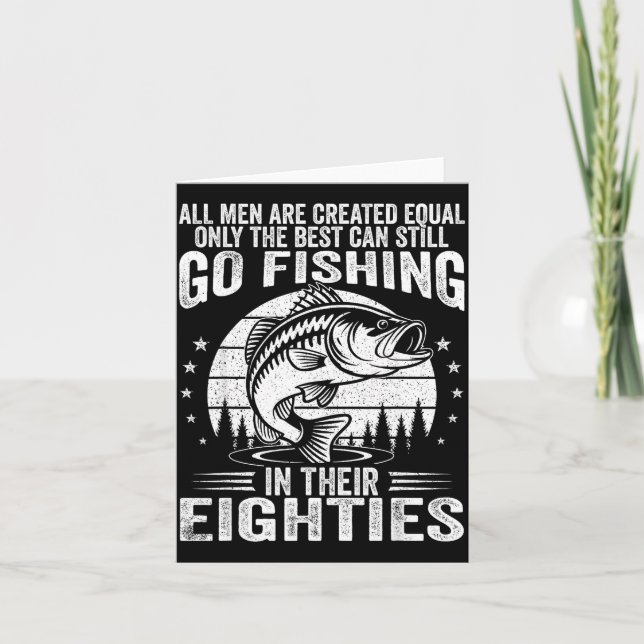 Tarjeta Funny Fishing Sayings For Men In Their Eighties Fi (Anverso)
