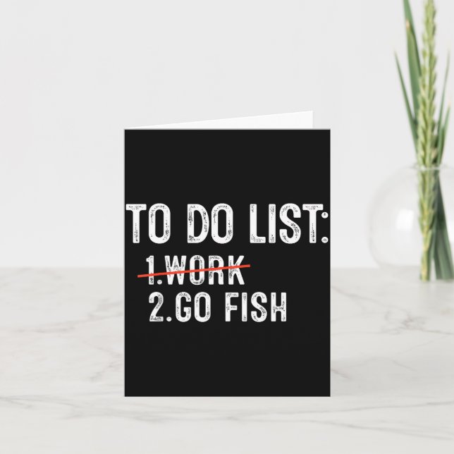 Tarjeta Funny Fishing To Do List Fisher Gift Dad Father An (Anverso)