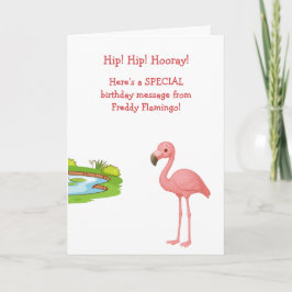Tarjeta Funny Flamingo Hip Age Burn