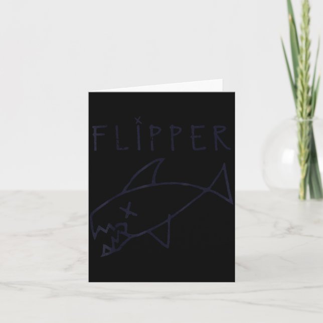 Tarjeta Funny Flipper Fish Die Sarcastic Graphic  (Anverso)