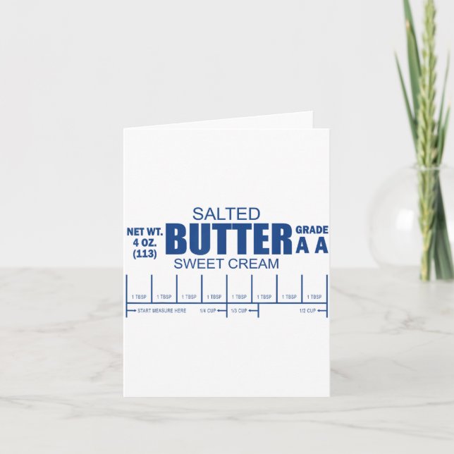Tarjeta Funny Foodie Baker Baking Salted Butter  (Anverso)