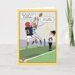 Tarjeta Funny Football Birthday Card<br><div class="desc">Aquí hay una graciosa tarjeta de cumpleaños que presenta a un par de jugadores de fútbol que están luchando por la pelota y discutiendo el regalo de cumpleaños apropiado. ¡Del creador del popular webcómic Captain Scratchy! Gracias por elegir este diseño original de © Chuck Ingwersen y apoyarme — ¡un artista...</div>