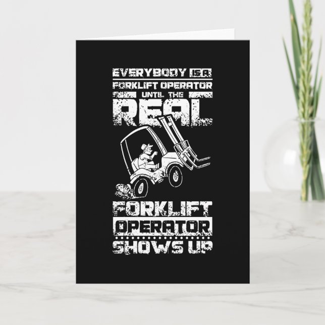 Tarjeta Funny Forklift Operator (Anverso)