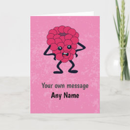 Tarjeta Funny frambuesa temática Personalizado cumpleaños