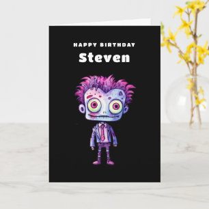 Tarjeta Funny Frankenstein Monster Halloween Fun Cumpleaño