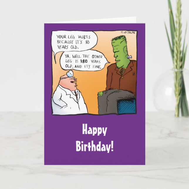 Tarjeta Funny Frankensteins Médico Birthday Card (Anverso)