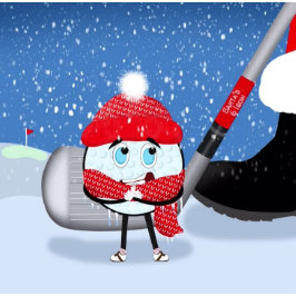 Tarjeta Funny Freezing Golf Ball Navidades