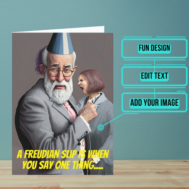 Tarjeta Funny Freud cumpleaños de psicólogo o psiquiatra (This makes for the perfect card for that talented psychologist or psychiatrist friend of yours.)