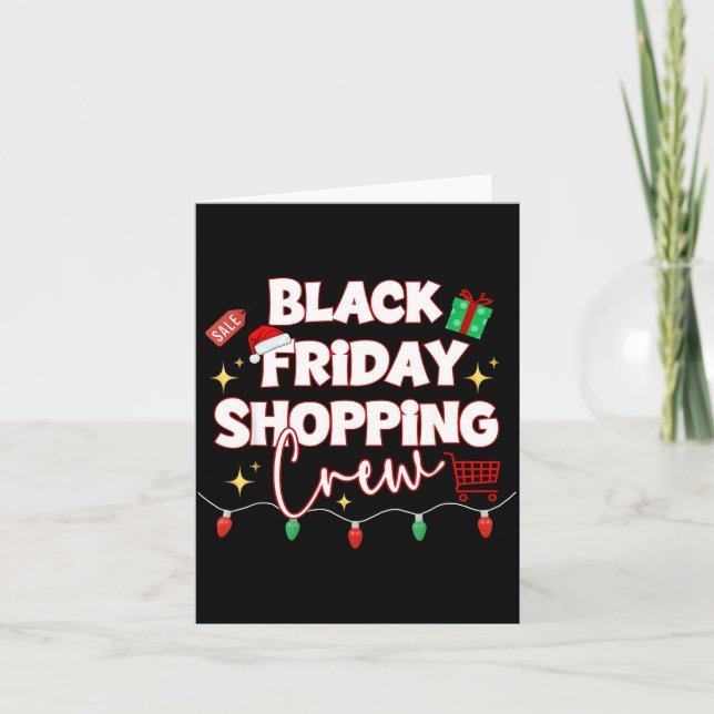 Tarjeta Funny Friday Shopng Crew Christmas Black Shopng Fa (Anverso)