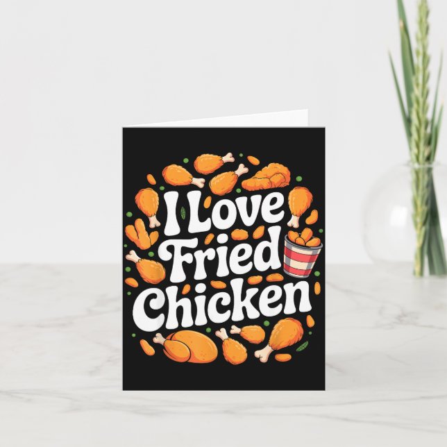 Tarjeta Funny Fried Chicken Art For Men Women Kids Fast Fo (Anverso)