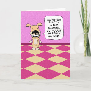 Tarjeta Funny Frisky Puppy Cumpleaños