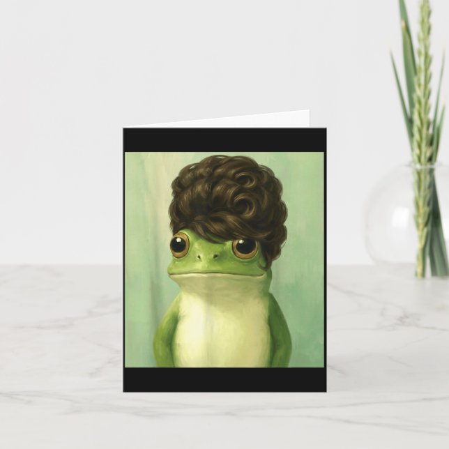 Tarjeta Funny Frog Beehive Bob Haircut Meme  (Anverso)