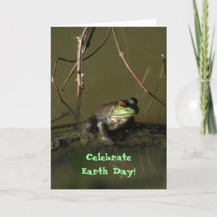 Tarjeta Funny Frog Earth Day Card