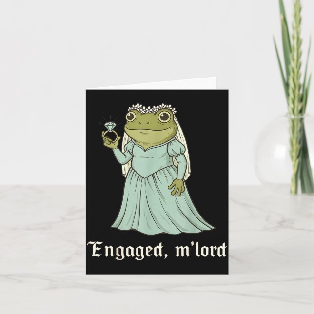 Tarjeta Funny Frog Engagement Matching Couples Tee Snarky  (Anverso)